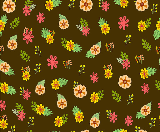 야생화와 잎 패턴