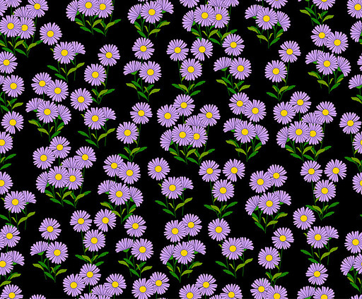 귀여운 보라 데이지꽃 패턴