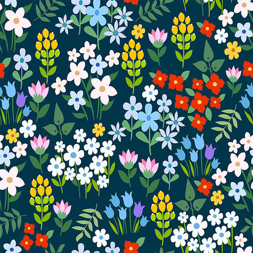 아름다운 꽃과 열매 패턴