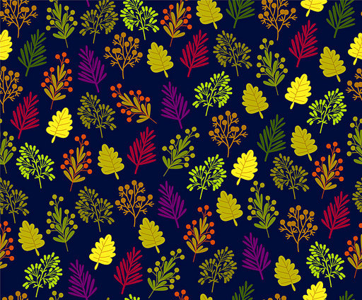 가을 낙엽과 열매 패턴