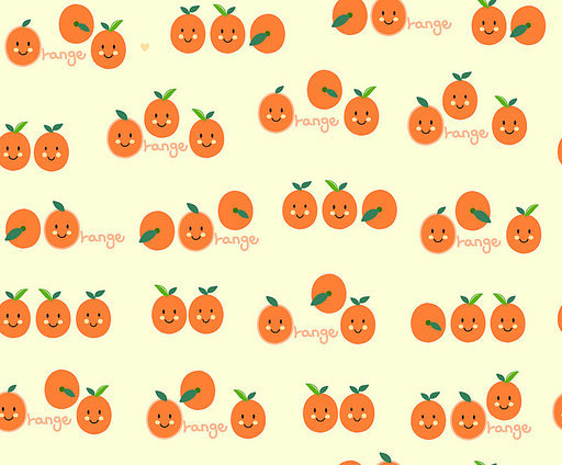 귀여운 스마일 오렌지 패턴