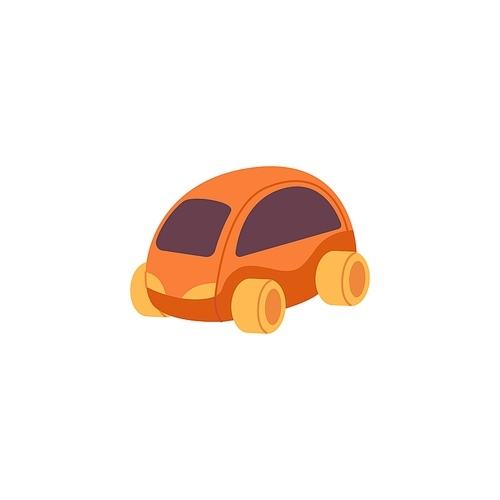 Toy car icon. kids mini auto, road transport for playing. Childrens automobile, little minicar. Flat vector illustration isolated on white background.