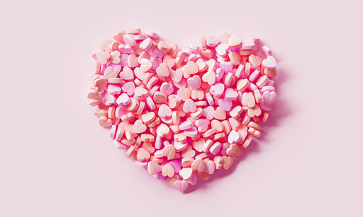 핑크 하트 모양 알약 Pink Heart Pills