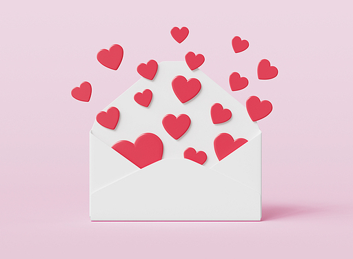 레드 하트 편지 봉투 Red Heart Mail Envelope