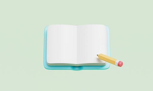 책과 연필 아이콘 목업 Book and Pencil Icon Mock up