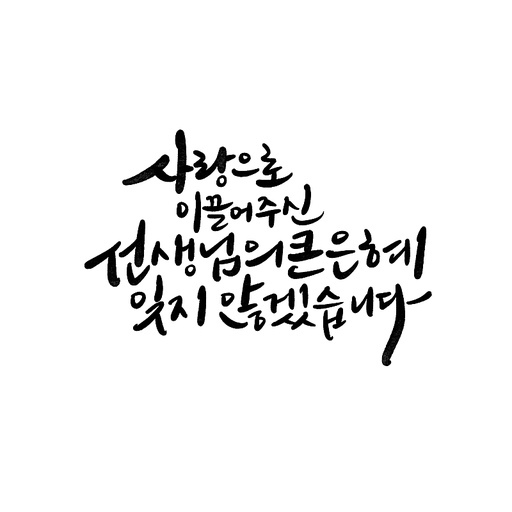 캘리그라피,스승의날 잊지 않겠습니다