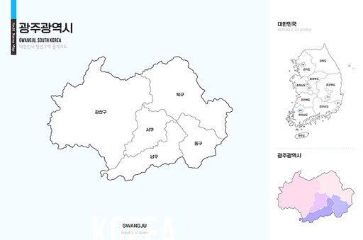 광주광역시, 대한민국 지도
