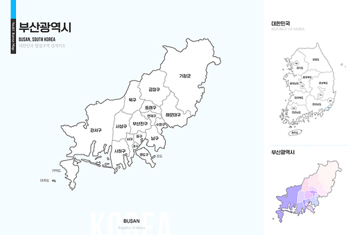 부산광역시, 대한민국 지도