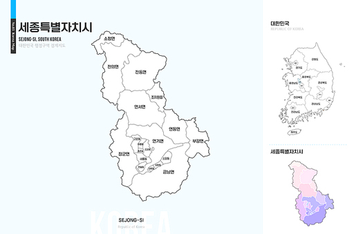 세종특별자치시, 대한민국 지도