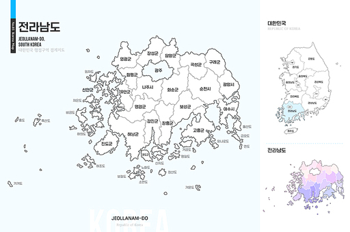 전라남도, 대한민국 지도