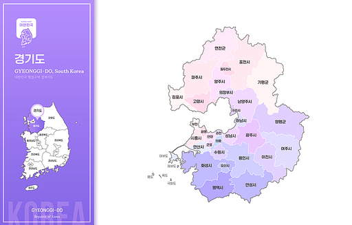 대한민국 경기도 지도