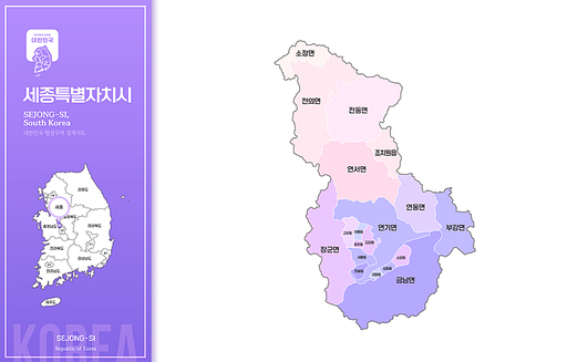 대한민국 세종시 지도
